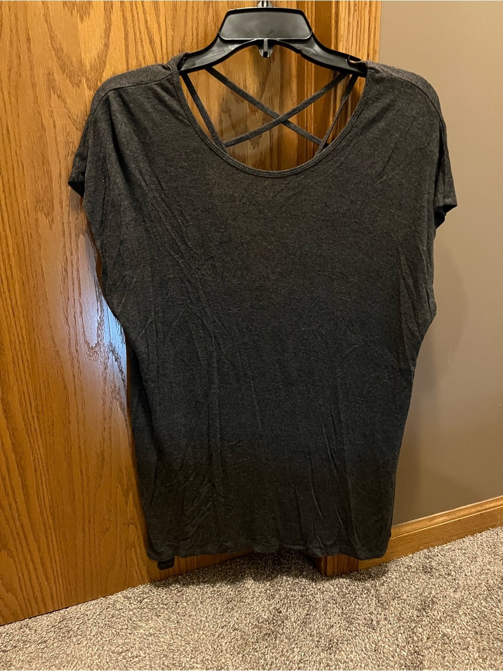 Hollister Black Short Sleeve Tee with Crisscross Back
